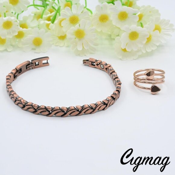 Elegant Adjustable Copper Magnetic Bracelet for Women - Ultra Strength & Style - Picture 6 of 9